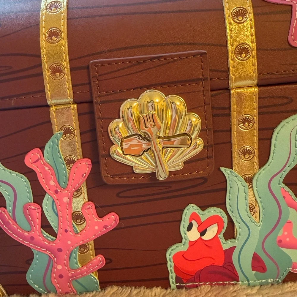 Loungefly Stitch Shoppe Disney The Little Mermaid Treasure Chest Crossbody. - Picture 2 of 6